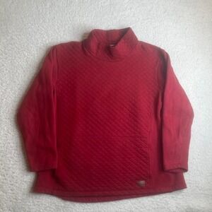 L.L. bean women's red quilted sweatshirt pullover funnelneck 507995 xl